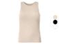 Beige geribbelde tanktop met zwarte en witte kleuropties.