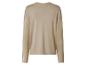 Dames beige gebreide trui, achteraanzicht
