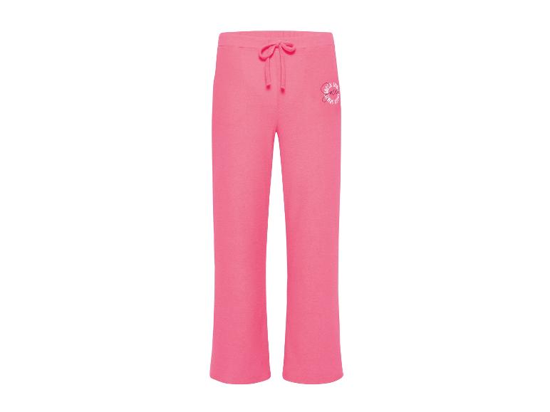 Roze joggingbroek met trekkoord en logo.