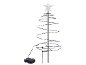 Spiraalvormige kerstboom met veelkleurige LED-lampjes en een ster als piek.