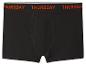 Zwarte herenboxershorts met oranje 'THURSDAY'-letters op de tailleband.