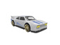 Een witte Hot Wheels sportwagen met gouden velgen.