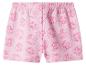 Roze kinderbroekje met diverse varkenskarakterprints in cirkels en harten.