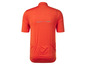 Een oranje fietsjersey met korte mouwen.