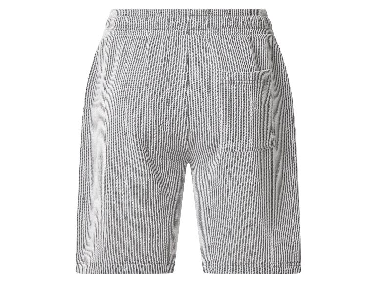 Wit-grijze gestreepte shorts met achterzak