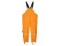Oranje regenbroek met bretels voor kinderen.