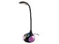 Zwarte LED-bureaulamp met flexibele arm en gekleurd verlichte voet