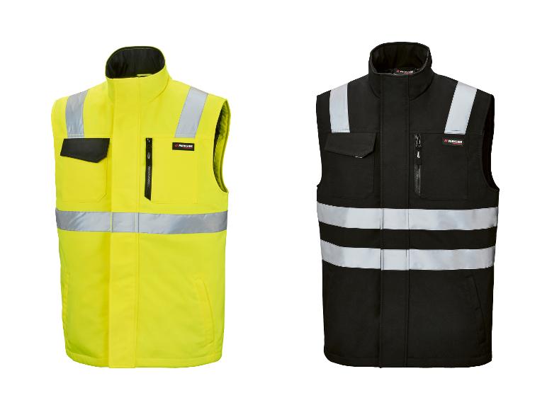 Twee reflecterende veiligheidsvesten, één geel en één zwart