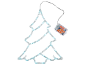 LED kerstboom silhouet met batterijpakket