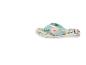 Slippers met bloemenprint en blauwe bandjes