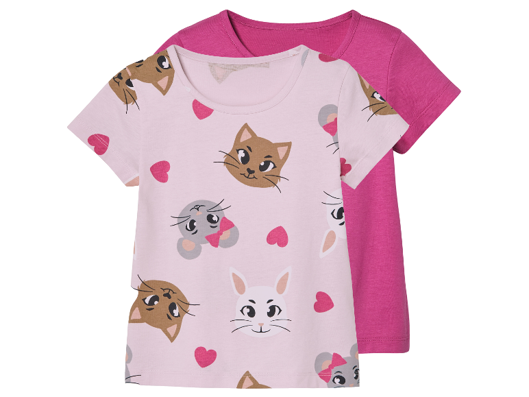 Twee kinder-t-shirts met dierenprint.
