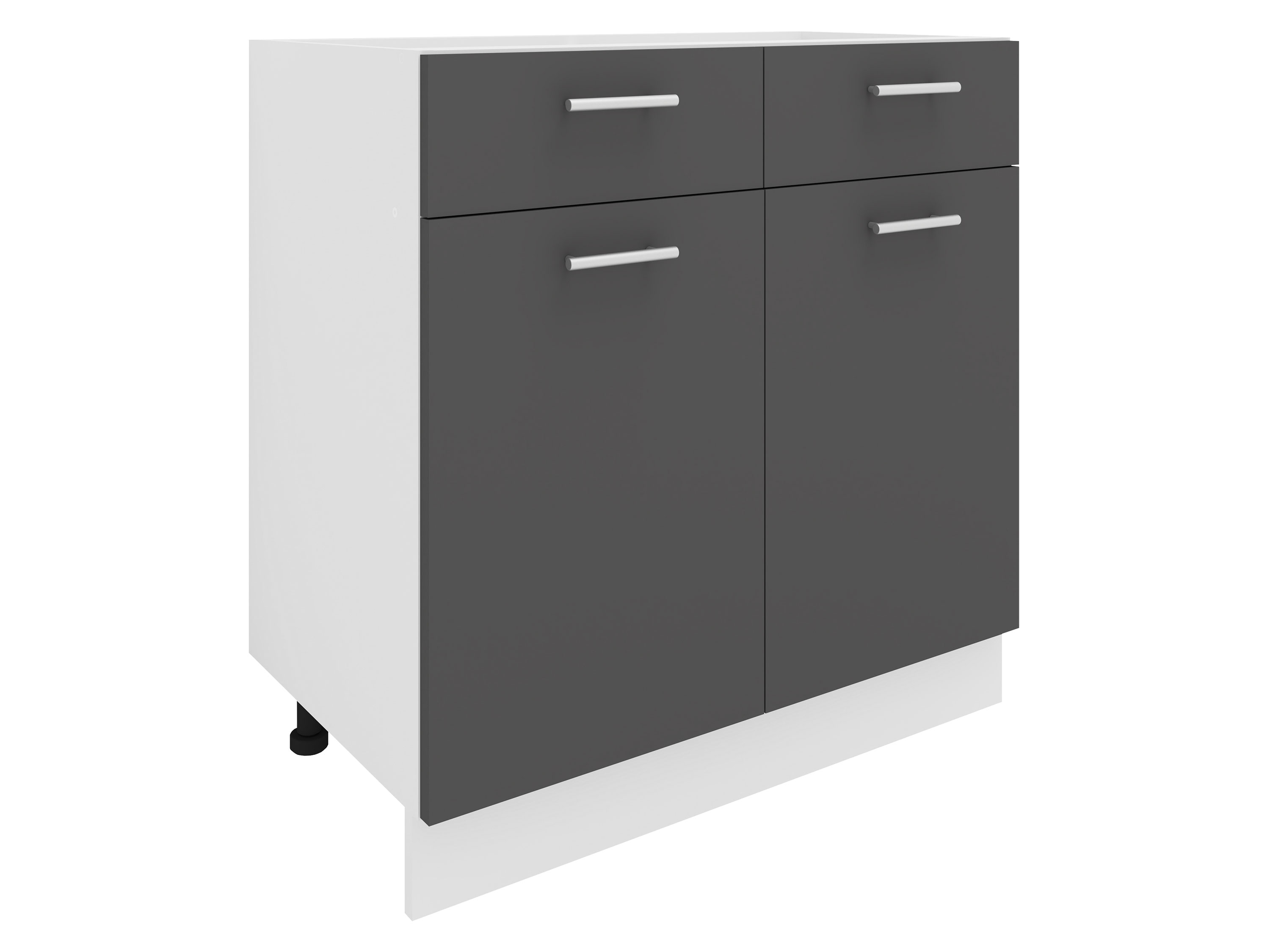 VCM Keukenkast of frontpaneel Esilo (keukenkast, Wit/antraciet, 2 Türen/ 2 Schubladen) afbeelding