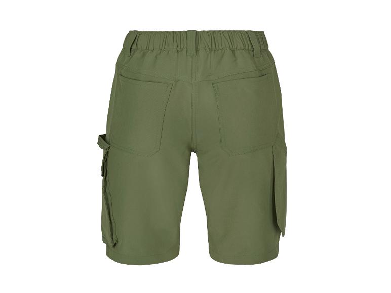 Groene heren cargoshorts met elastische tailleband en achterzakken