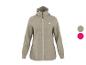 Beige hoodie met rits en wafeltextuur, met twee kleurstalen ernaast.