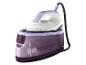 Een paarse Philips stoomgenerator strijkijzer met 1,4 liter waterreservoir.