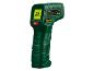 Groene infrarood thermometer toont 23.1°C, met aan/uit- en temperatuureenheidknoppen.