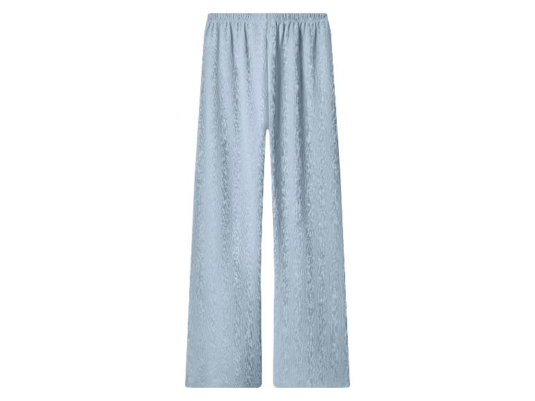 Lichtblauwe wijde broek met elastische tailleband