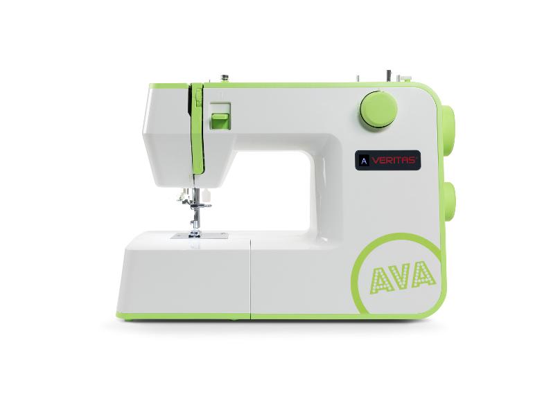 Witte en groene naaimachine met