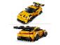 LEGO Speed Champions Porsche 911 GT3 RS speelgoedsportwagen van voren en van achteren gezien.