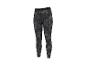 Dames sportlegging met grijs en zwart camouflagepatroon en elastische tailleband.