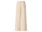 Beige wijde broek met elastische tailleband.