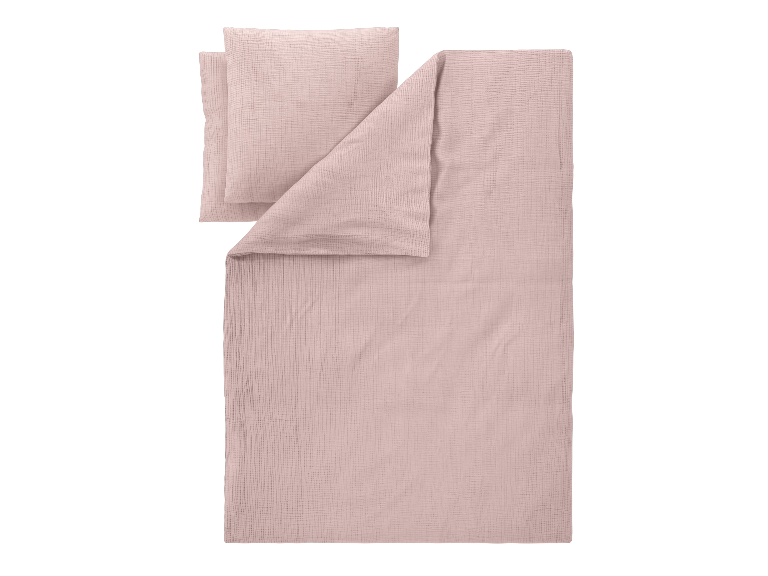 LIVARNO Mousseline dekbedovertrek 200 x 200 cm (Lichtroze)