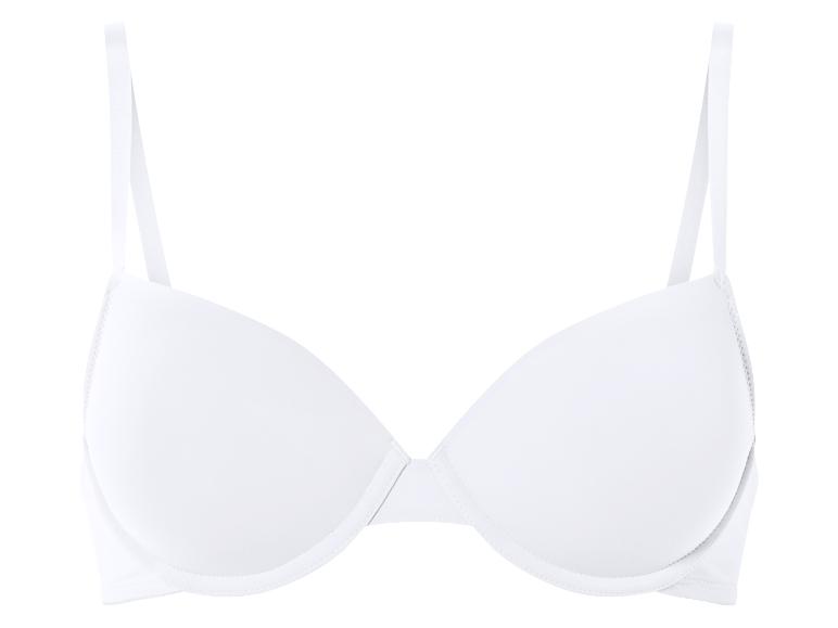 Een witte bh met gladde cups.