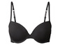 Een zwarte bh met gladde cups en verstelbare bandjes.