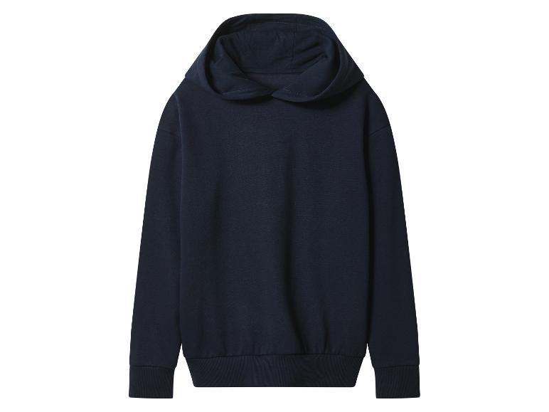 Eenvoudige marineblauwe hoodie op een witte achtergrond
