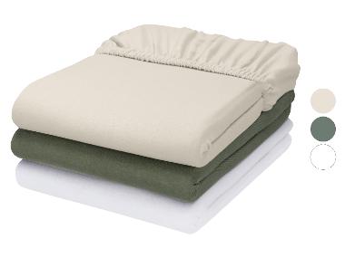 LIVARNO® Katoen linnen jersey hoeslaken 180-200 x 200 cm