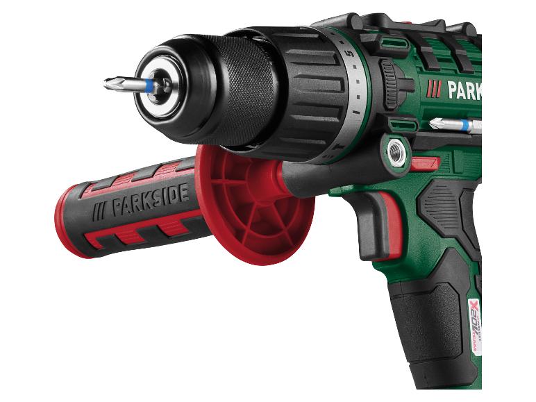 PARKSIDE X20V Team accuboormachine met extra handgreep en boor.