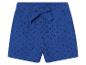 Blauwe shorts voor meisjes, met broderie anglaise.