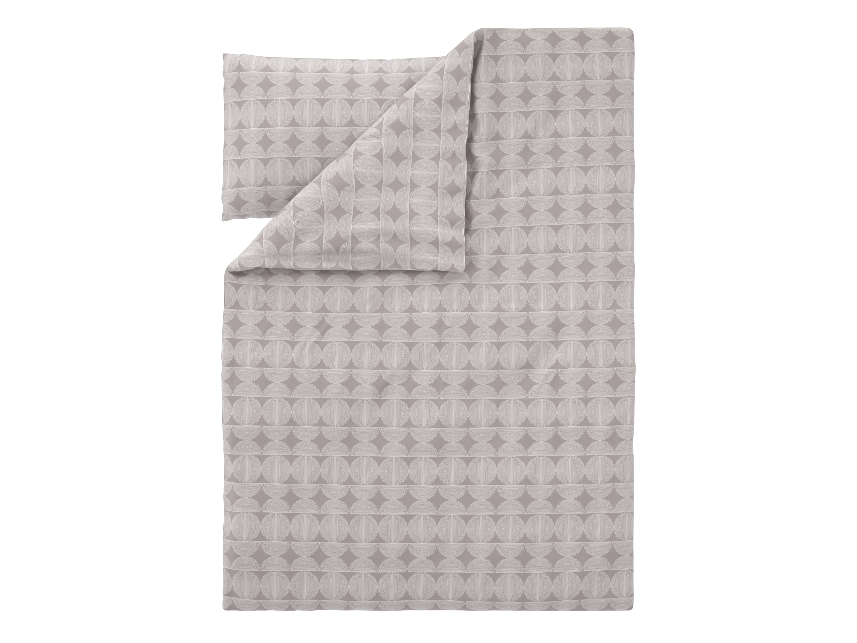 LIVARNO Satijnen dekbedovertrek 140 x 200 cm (Cirkels/beige)