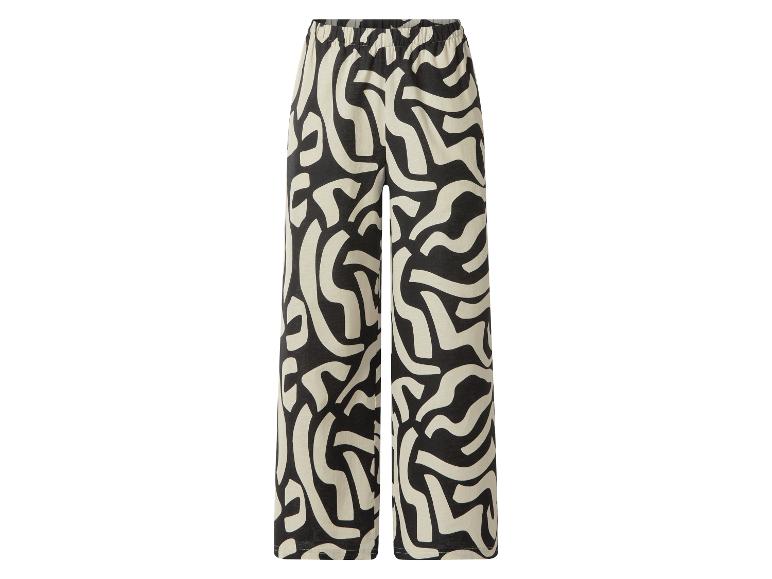 Wijde broek met zwart-wit abstract patroon