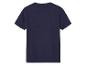 Donkerblauw t-shirt met korte mouwen.