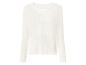 Witte dames top met lange mouwen en ronde hals