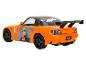Een oranje Naruto-thema Honda S2000 speelgoedauto met een spoiler.