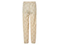 Beige broek met een LIDL-patroon.