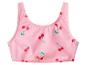 Roze bikinitop met kersenprint.