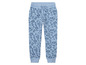 Blauwe joggingbroek met bloemenprint.