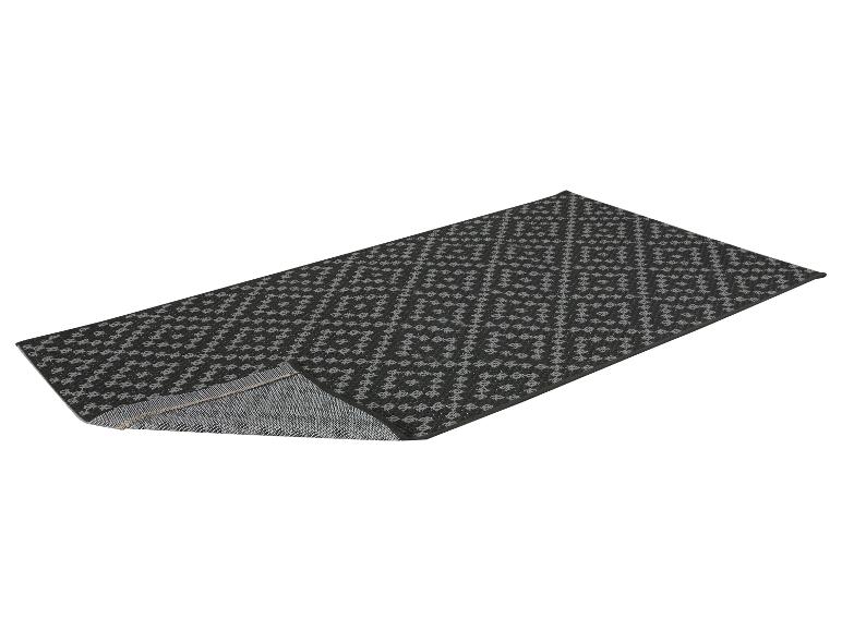 Zwart-grijs gangtapijt met geometrisch patroon