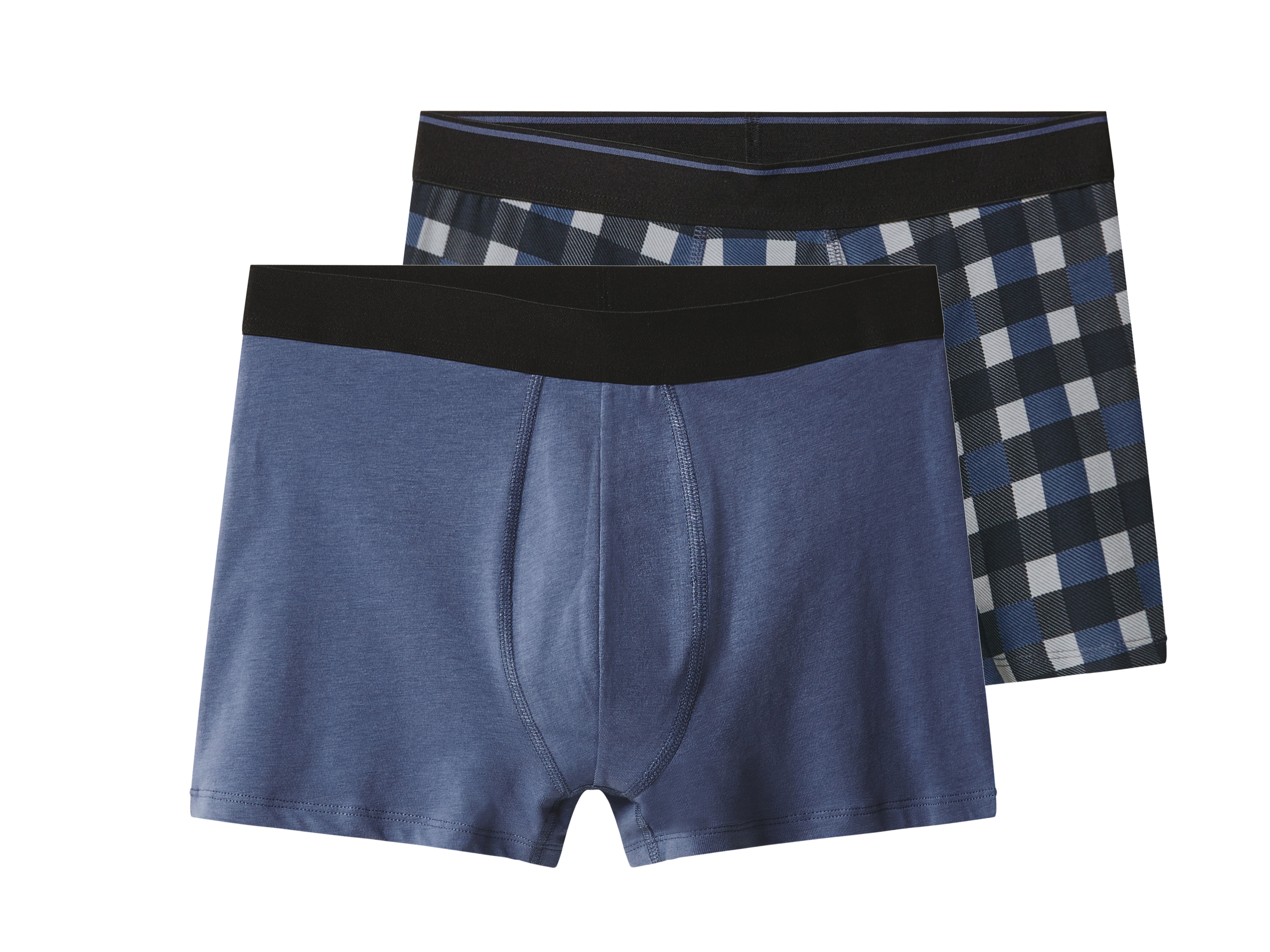 esmara Men Set van 2 heren boxers (Blauw/geruit, L)