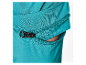 Rits op een turquoise broek.