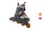 Zwart-oranje inline skates met verstelbare maat en grijze details.