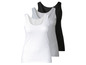 Drie basic tanktops in wit, grijs en zwart.