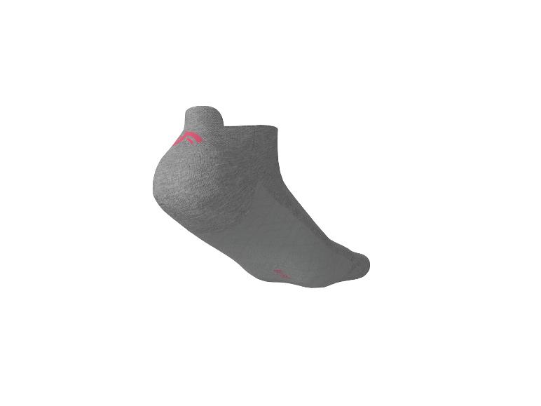 Grijze sportsok met roze logo