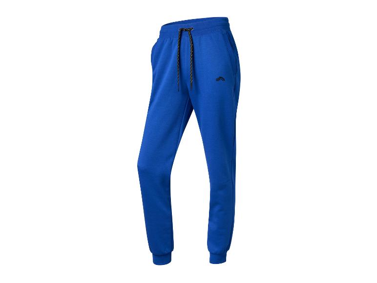 Blauwe merk joggingbroek.