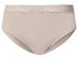 Beige damesonderbroek met een delicate kanten rand aan de tailleband.