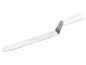 Een witte en stalen spatel met een meetlint van 20 cm van het merk Bernesto.