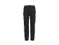 Donkere werkbroek met rode details en cargozakken.